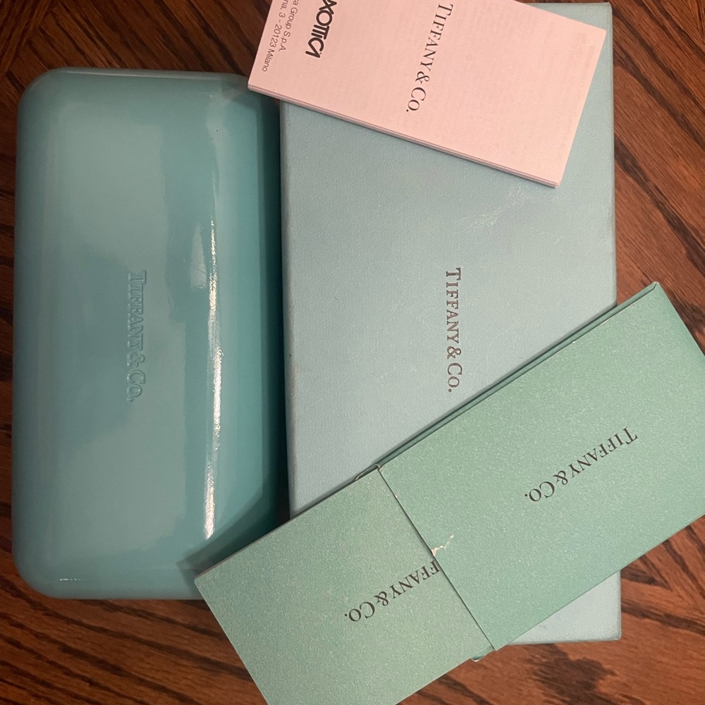 Tiffany & Co. Aqua Sunglasses Case and Box Set